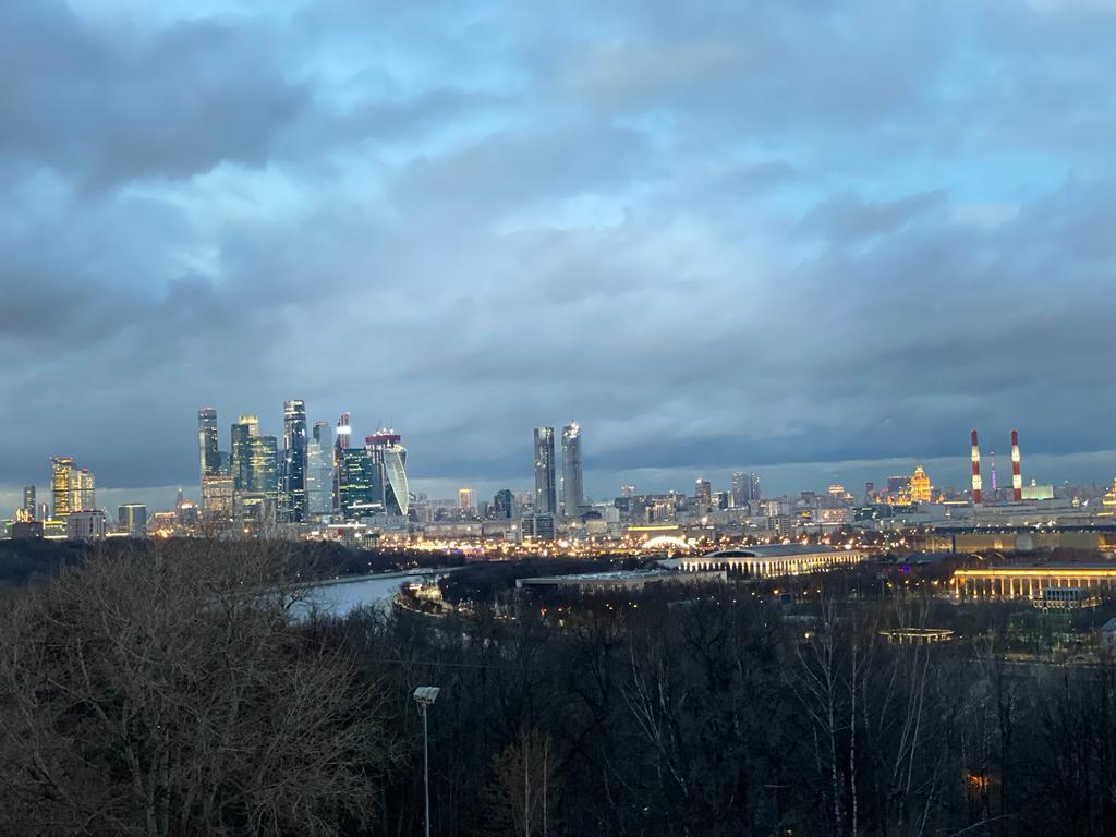 панорама Москвы. Лужники, осень в Москве, Москва, Москва-Сити