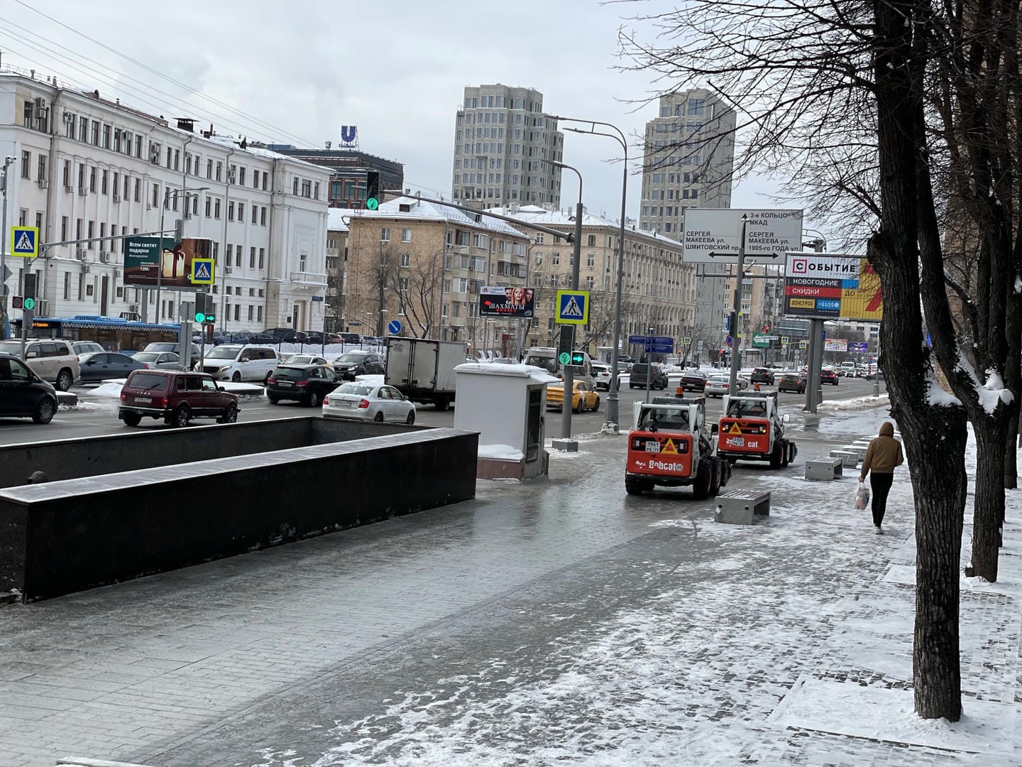 техника, уборка снега, трактор , рабочие, Фото Наталии Бахаревой