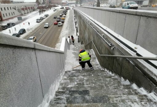 мост, уборка снега, зима, Фото КГХ