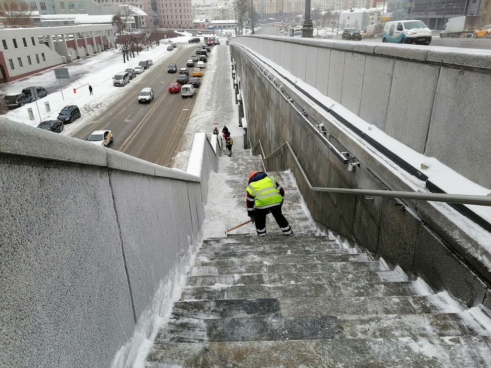 мост, уборка снега, зима, Фото КГХ