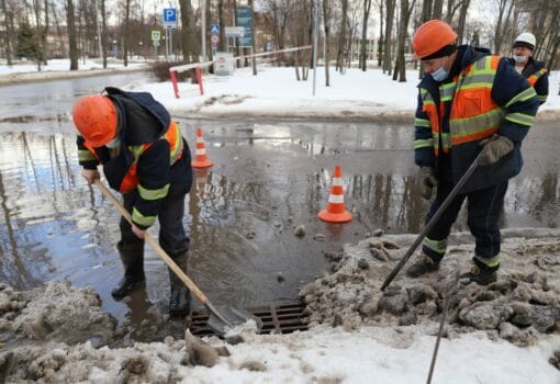 ГУП «Мосводосток», Комплекс городского хозяйства Москвы, Лужники, оттепель в Москве, Фото Юлии Смагринской