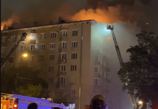 пожар на Ленинском проспекте