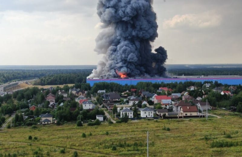 склад Ozon, пожар