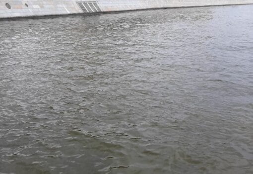 загрязнение воды, пятно на воде, Москва-река, фото КГХ