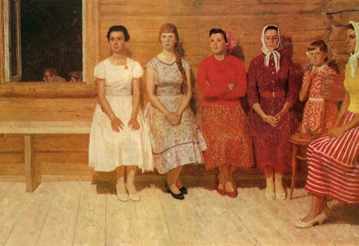 Картина Юрия Кугача «Перед танцами», 1961 год