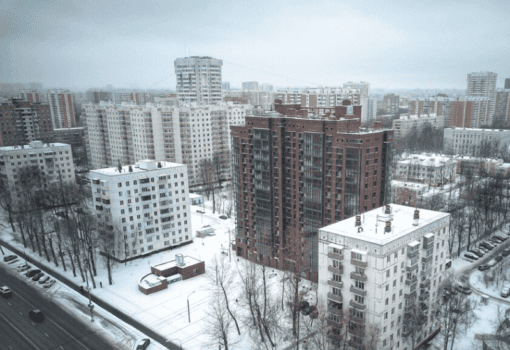 дома, недвижимость, квартиры, город, зима,Фото мобильного репортера / Агентство «Москва»