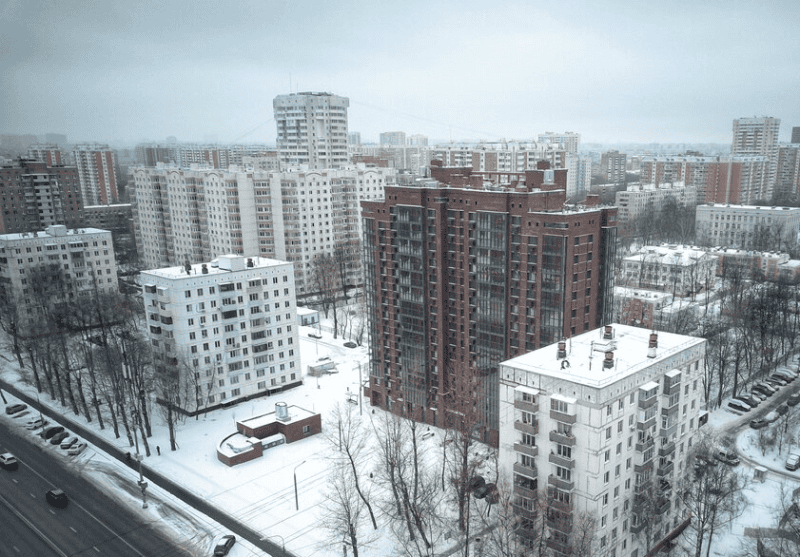 дома, недвижимость, квартиры, город, зима,Фото мобильного репортера / Агентство «Москва»