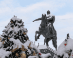 зима, Тверская, памятник, Юрий Долгорукий