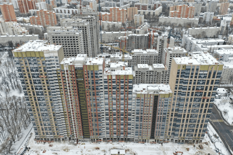 новостройки, дома, зима, Фото мобильного репортера / Агентство «Москва»