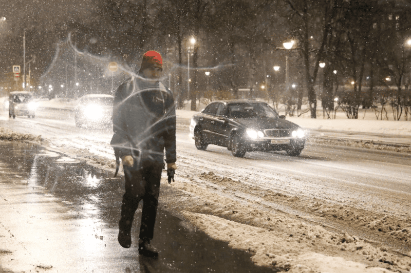 ночь, зима, снег, Фото Софьи Сандурской / агентство «Москва»