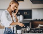 плита, газ, смартфон, кухня, кофе, Фото senivpetro / Freepik